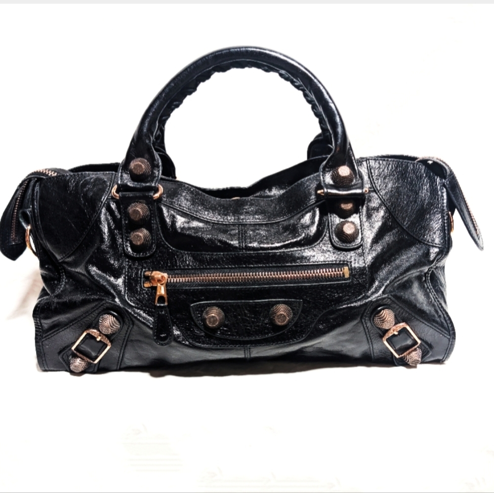 Authentic 2011 Balenciaga Black Agneau Leather City Bag- New without Tags!